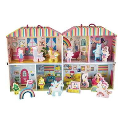 Boîte de jeu avec pièces en bois - Rainbow Fairy