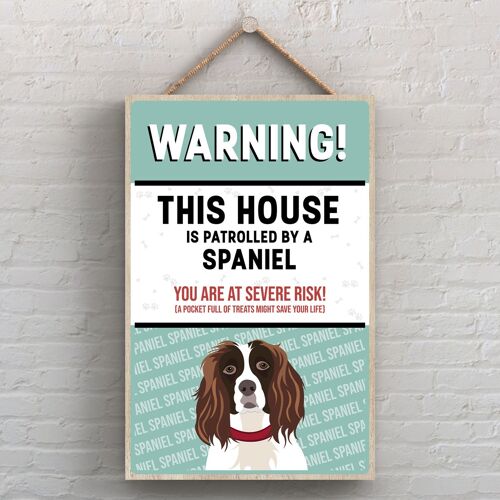 P4524 - Spaniel Works Of K Pearson Dog Breed Illustration Wooden Hanging Plaque