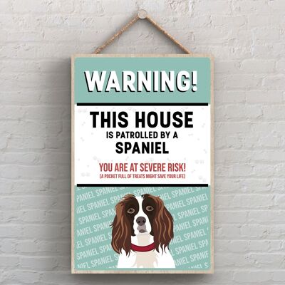 P4524 – Spaniel Works Of K Pearson Dog Breed Illustration Holzschild zum Aufhängen