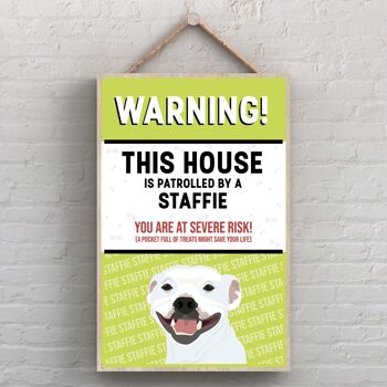 P4527 - Staffie Works Of K Pearson Dog Breed Illustration Plaque à suspendre en bois 1