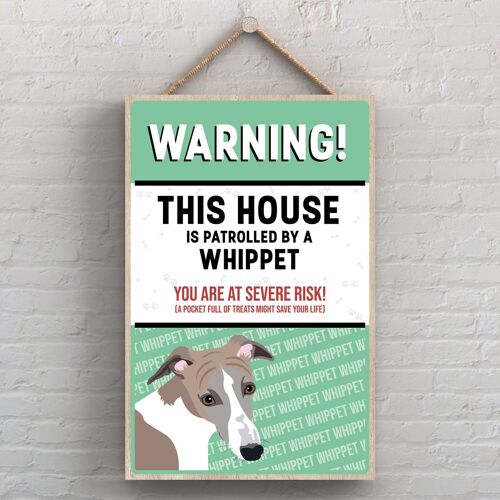 P4530 - Whippet Works Of K Pearson Dog Breed Illustration Wooden Hanging Plaque