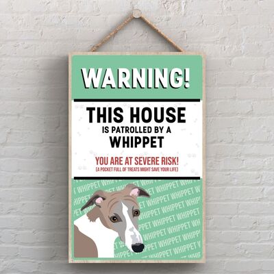 P4530 - Whippet Works Of K Pearson Dog Breed Illustration Plaque à suspendre en bois