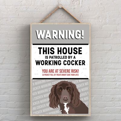 P4531 - Working Cocker Works Of K Pearson Dog Breed Illustration Plaque à suspendre en bois