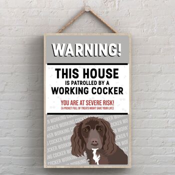 P4531 - Working Cocker Works Of K Pearson Dog Breed Illustration Plaque à suspendre en bois 1