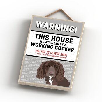 P4531 - Working Cocker Works Of K Pearson Dog Breed Illustration Plaque à suspendre en bois 4