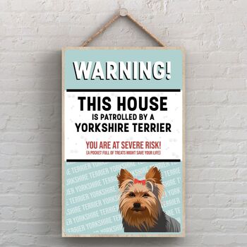 P4532 - Yorkshire Terrier Works Of K Pearson Dog Breed Illustration Plaque en bois 1