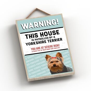P4532 - Yorkshire Terrier Works Of K Pearson Dog Breed Illustration Plaque en bois 2