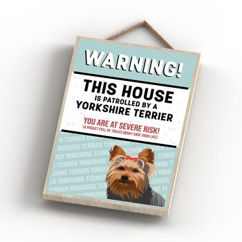 P4532 - Yorkshire Terrier Works Of K Pearson Dog Breed Illustration Plaque en bois 4