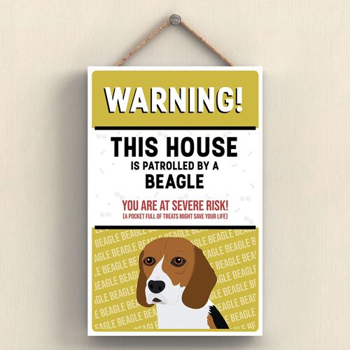 P4534 - Beagle The Works Of K Pearson Dog Breed Illustration Wooden Hanging Plaque