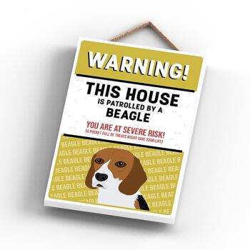 P4534 - Beagle The Works Of K Pearson Dog Breed Illustration Plaque à suspendre en bois 3