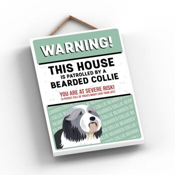 P4535 - Bearded Collie The Works Of K Pearson Dog Breed Illustration Plaque à suspendre en bois 2
