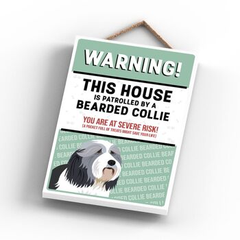 P4535 - Bearded Collie The Works Of K Pearson Dog Breed Illustration Plaque à suspendre en bois 3