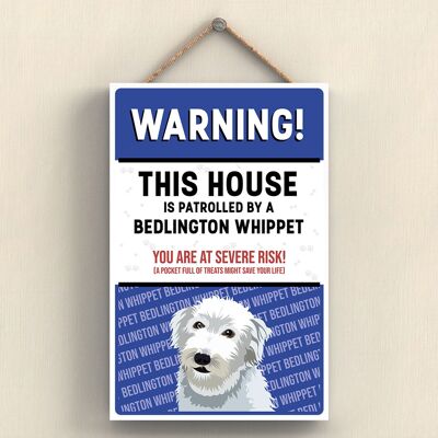 P4537 - Bedlington Whippet The Works Of K Pearson Dog Breed Illustration Wooden Hanging Plaque