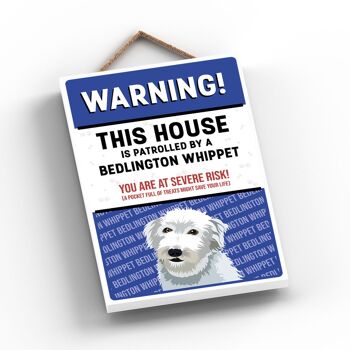 P4537 - Bedlington Whippet The Works Of K Pearson Dog Breed Illustration Plaque à suspendre en bois 2