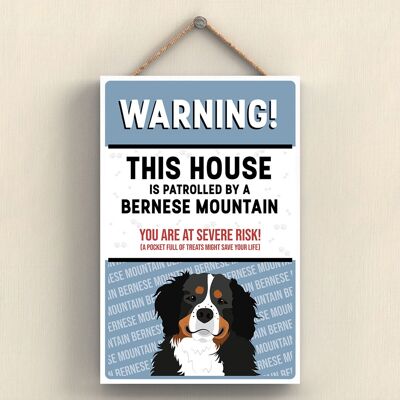 P4538 - Bernese Mountain Dog The Works Of K Pearson Dog Breed Illustration Placa colgante de madera