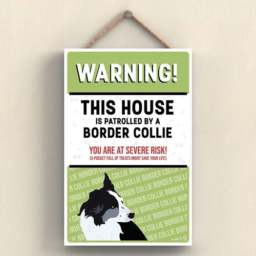 P4540 - Border Collie The Works Of K Pearson Dog Breed Illustration Wooden Hanging Plaque