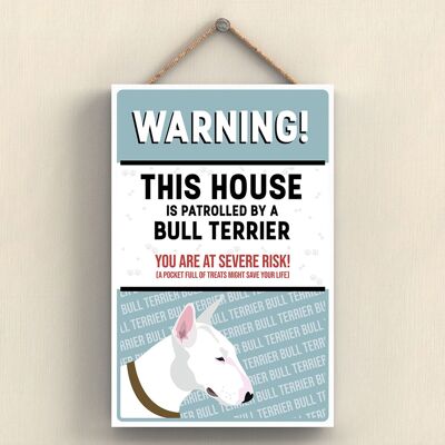 P4544 - Bull Terrier Works Of K Pearson Dog Breed Illustration Wooden Hanging Plaque