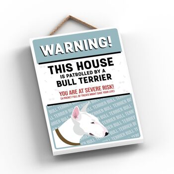 P4544 - Bull Terrier Works Of K Pearson Dog Breed Illustration Plaque à suspendre en bois 2