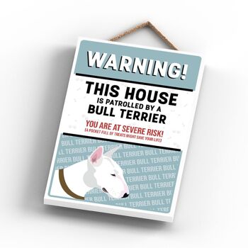 P4544 - Bull Terrier Works Of K Pearson Dog Breed Illustration Plaque à suspendre en bois 3