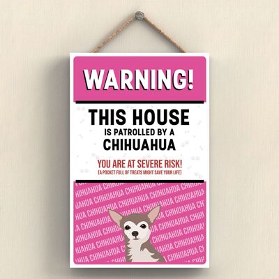 P4545 - Chihuahua Works Of K Pearson Dog Breed Illustration Wooden Hanging Plaque