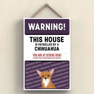 P4546 - Chihuahua Works Of K Pearson Dog Breed Illustration Wooden Hanging Plaque