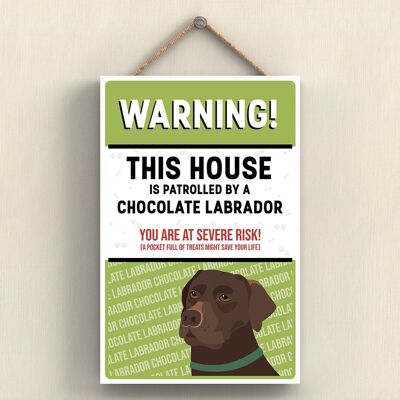 P4547 - Labrador Chocolate Works Of K Pearson Dog Breed Ilustración Placa De Madera