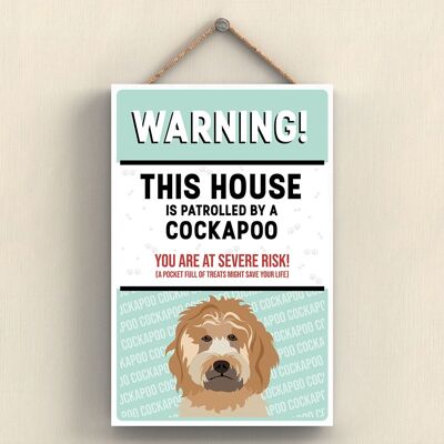 P4550 - Cockapoo Gold Works Of K Pearson Dog Breed Illustration Wooden Hanging Plaque