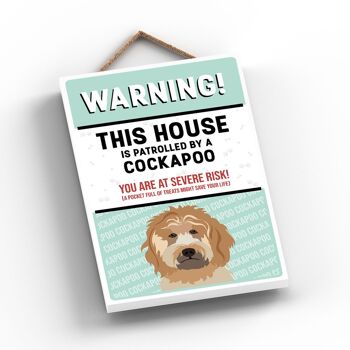 P4550 - Cockapoo Gold Works Of K Pearson Dog Breed Illustration Plaque à suspendre en bois 2