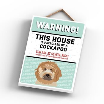 P4550 - Cockapoo Gold Works Of K Pearson Dog Breed Illustration Plaque à suspendre en bois 3