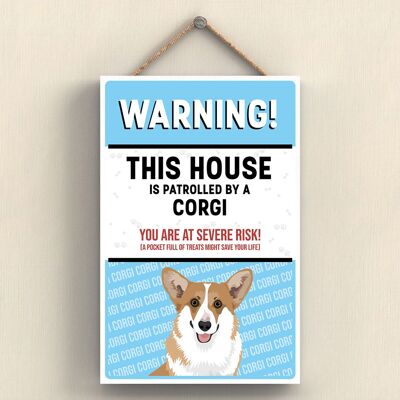 P4552 - Corgi Works Of K Pearson Dog Breed Illustration Wooden Hanging Plaque