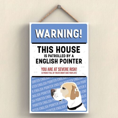 P4558 - English Pointer Works Of K Pearson Dog Breed Illustration Wooden Hanging Plaque