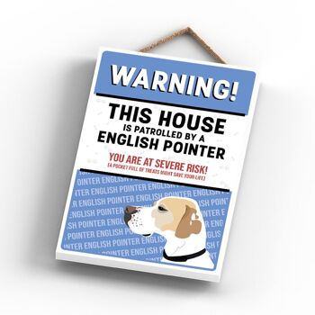 P4558 - English Pointer Works Of K Pearson Dog Breed Illustration Plaque à suspendre en bois 3