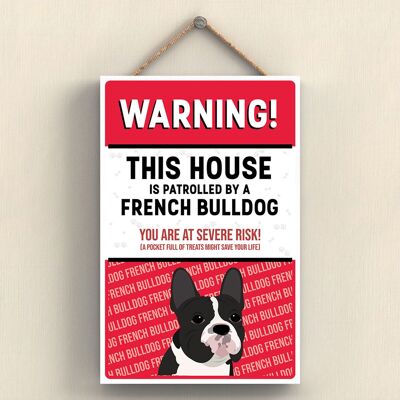 P4559 - French Bulldog Works Of K Pearson Dog Breed Illustration Wooden Hanging Plaque