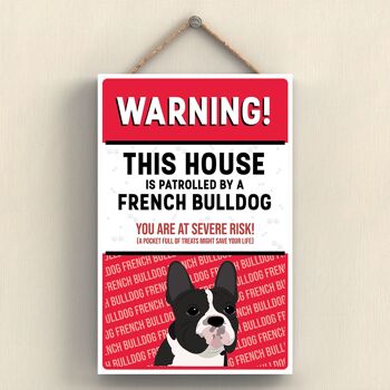 P4559 - Bouledogue français Works Of K Pearson Dog Breed Illustration Plaque à suspendre en bois 1