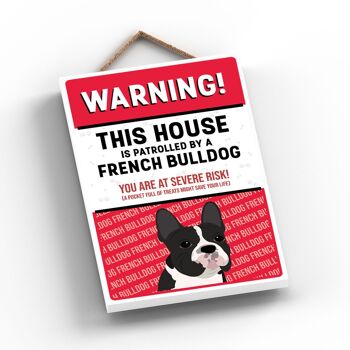 P4559 - Bouledogue français Works Of K Pearson Dog Breed Illustration Plaque à suspendre en bois 2