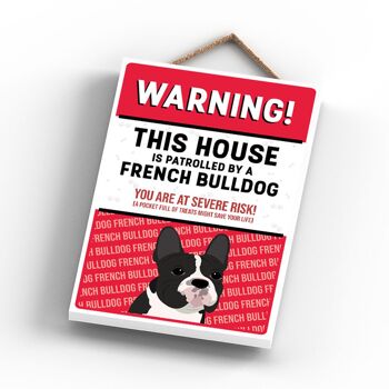 P4559 - Bouledogue français Works Of K Pearson Dog Breed Illustration Plaque à suspendre en bois 3