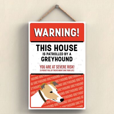 P4563 – Greyhound Works of K Pearson Dog Breed Illustration Holzschild zum Aufhängen
