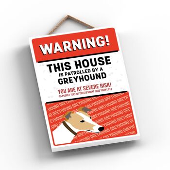 P4563 - Greyhound Works Of K Pearson Dog Breed Illustration Plaque à suspendre en bois 2