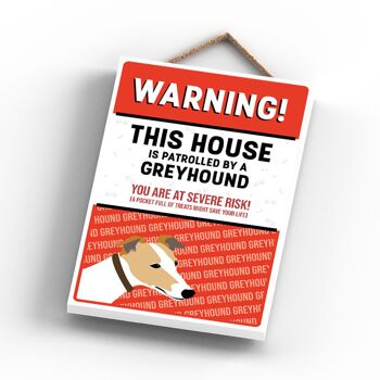 P4563 - Greyhound Works Of K Pearson Dog Breed Illustration Plaque à suspendre en bois 3