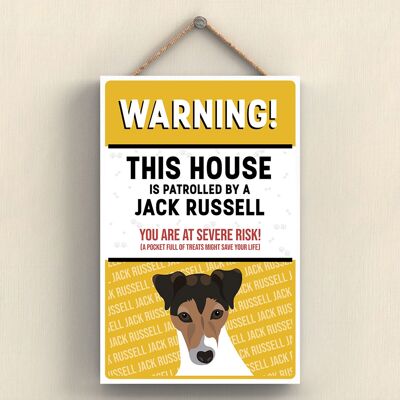 P4565 - Jack Russell Works Of K Pearson Razza di cane Illustrazione Targa da appendere in legno