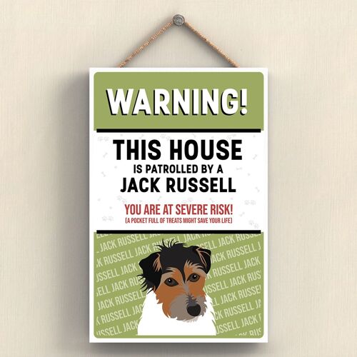 P4566 - Jack Russell Works Of K Pearson Dog Breed Illustration Wooden Hanging Plaque