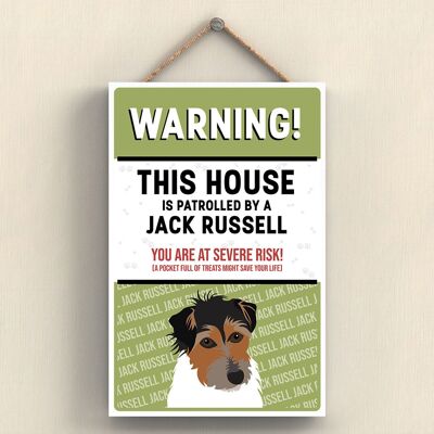 P4566 - Placa colgante de madera con ilustración de raza de perro Jack Russell Works Of K Pearson