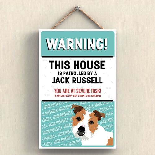 P4567 - Jack Russell Works Of K Pearson Dog Breed Illustration Wooden Hanging Plaque
