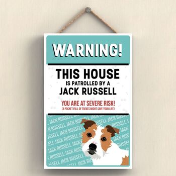 P4567 - Jack Russell Works Of K Pearson Dog Breed Illustration Plaque à suspendre en bois 1