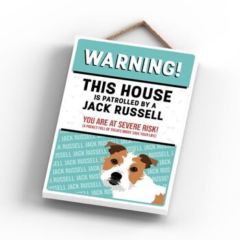 P4567 - Jack Russell Works Of K Pearson Dog Breed Illustration Plaque à suspendre en bois 3