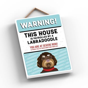 P4568 - Labradoodle Works Of K Pearson Dog Breed Illustration Plaque à suspendre en bois 2