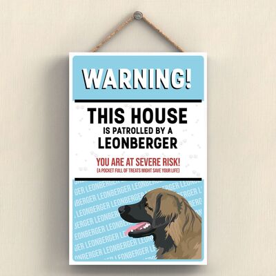 P4570 - Leonburger Works Of K Pearson Dog Breed Illustration Placa colgante de madera