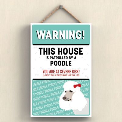 P4571 - Poodle Works Of K Pearson Dog Breed Illustration Wooden Hanging Plaque