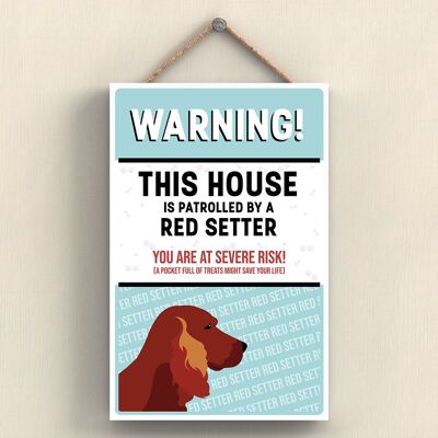 P4573 - Red Setter Works Of K Pearson Dog Breed Illustration Holzschild zum Aufhängen