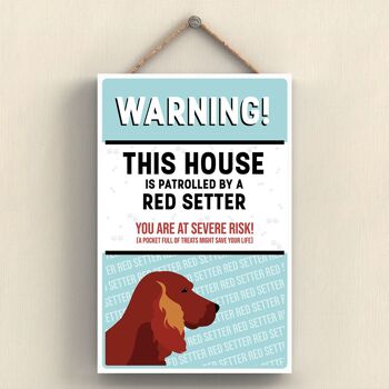 P4573 - Red Setter Works Of K Pearson Dog Breed Illustration Plaque à suspendre en bois 1